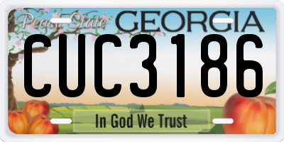 GA license plate CUC3186