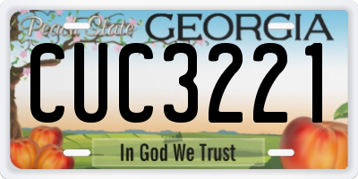 GA license plate CUC3221