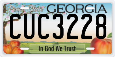 GA license plate CUC3228