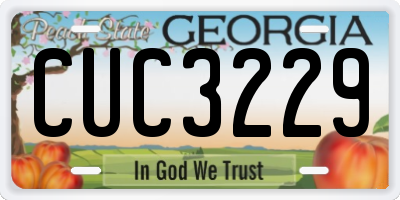 GA license plate CUC3229