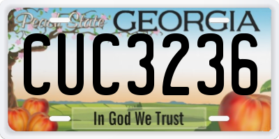 GA license plate CUC3236