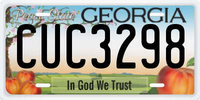 GA license plate CUC3298
