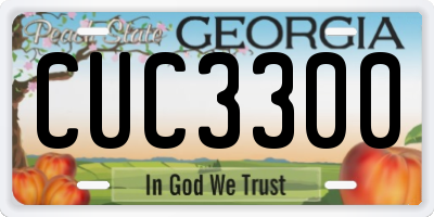 GA license plate CUC3300