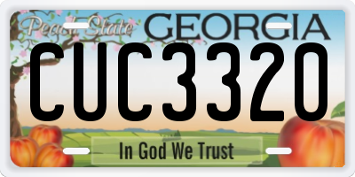 GA license plate CUC3320