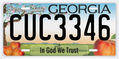 GA license plate CUC3346