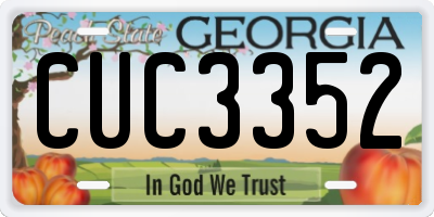 GA license plate CUC3352