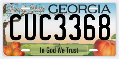 GA license plate CUC3368