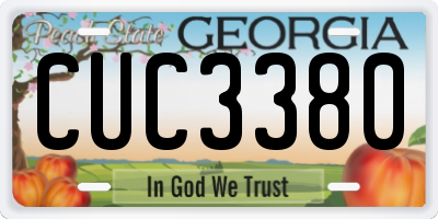 GA license plate CUC3380