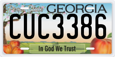 GA license plate CUC3386