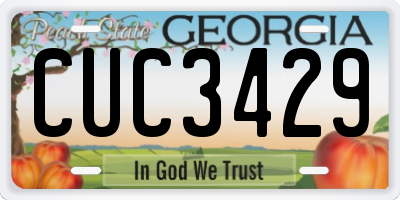 GA license plate CUC3429
