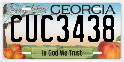 GA license plate CUC3438