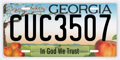 GA license plate CUC3507