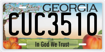 GA license plate CUC3510