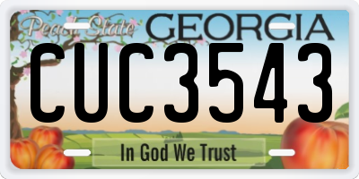 GA license plate CUC3543