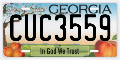 GA license plate CUC3559