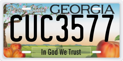 GA license plate CUC3577