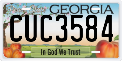 GA license plate CUC3584
