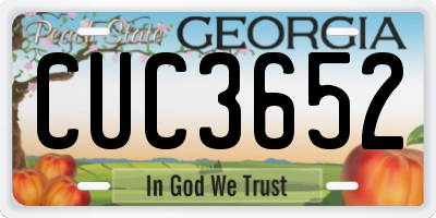 GA license plate CUC3652