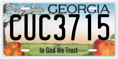 GA license plate CUC3715