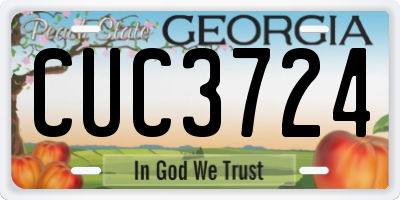 GA license plate CUC3724