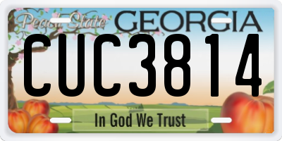 GA license plate CUC3814