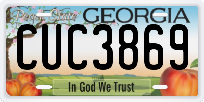 GA license plate CUC3869