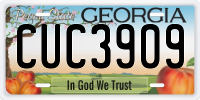 GA license plate CUC3909