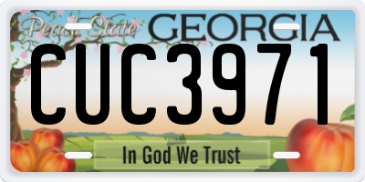 GA license plate CUC3971