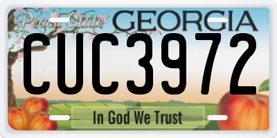 GA license plate CUC3972