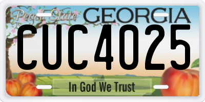 GA license plate CUC4025