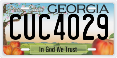GA license plate CUC4029