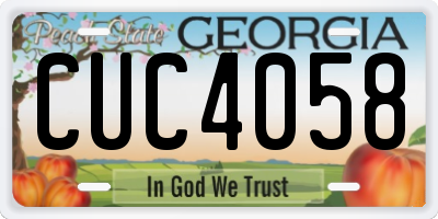 GA license plate CUC4058
