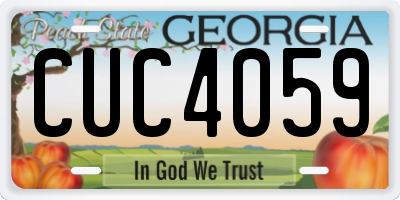GA license plate CUC4059