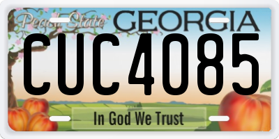 GA license plate CUC4085