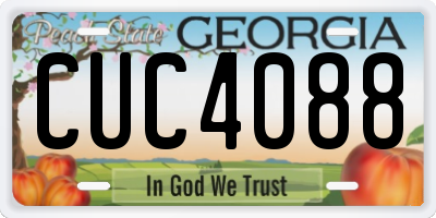 GA license plate CUC4088
