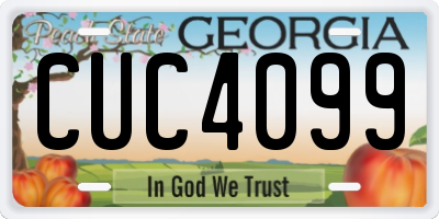 GA license plate CUC4099