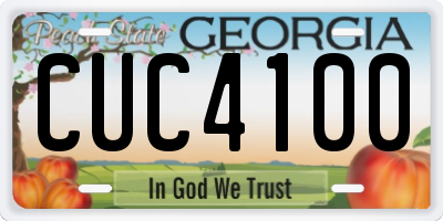 GA license plate CUC4100