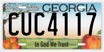 GA license plate CUC4117