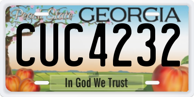 GA license plate CUC4232