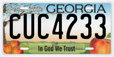 GA license plate CUC4233