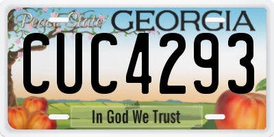 GA license plate CUC4293