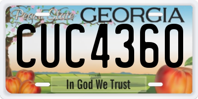GA license plate CUC4360