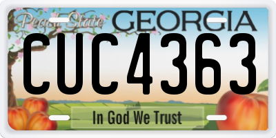 GA license plate CUC4363