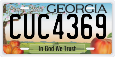 GA license plate CUC4369