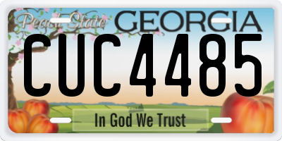 GA license plate CUC4485