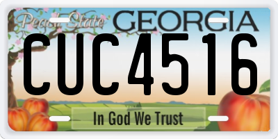 GA license plate CUC4516
