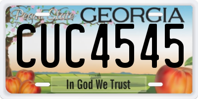 GA license plate CUC4545