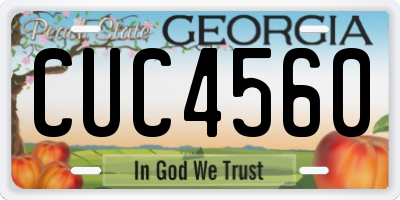 GA license plate CUC4560