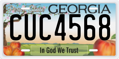 GA license plate CUC4568