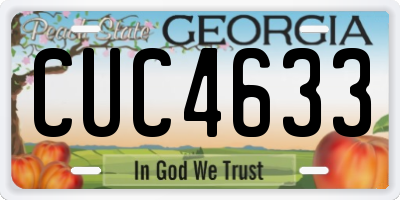 GA license plate CUC4633